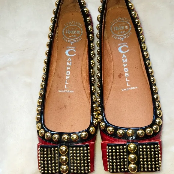 Jeffrey Campbell Red Studded Women's Flats Size 6