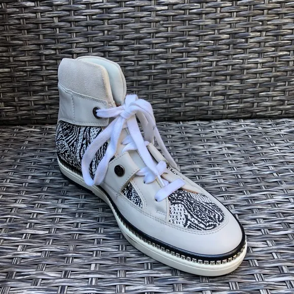 Jimmy Choo Barlowe Hightop Leather Sneaker NEW Size 39.5EU/6.5US M