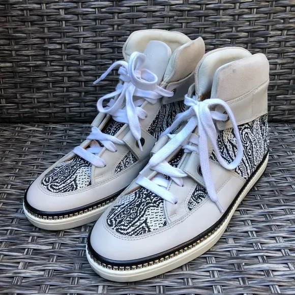 Jimmy Choo Barlowe Hightop Leather Sneaker NEW Size 39.5EU/6.5US M