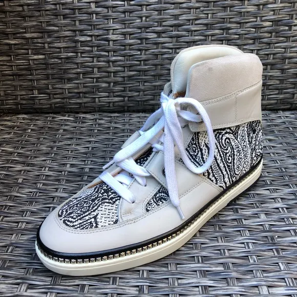 Jimmy Choo Barlowe Hightop Leather Sneaker NEW Size 39.5EU/6.5US M