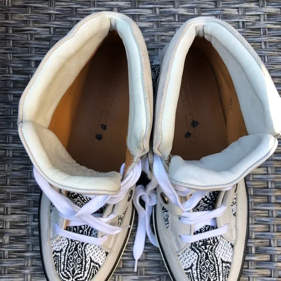 Jimmy Choo Barlowe Hightop Leather Sneaker NEW Size 39.5EU/6.5US M