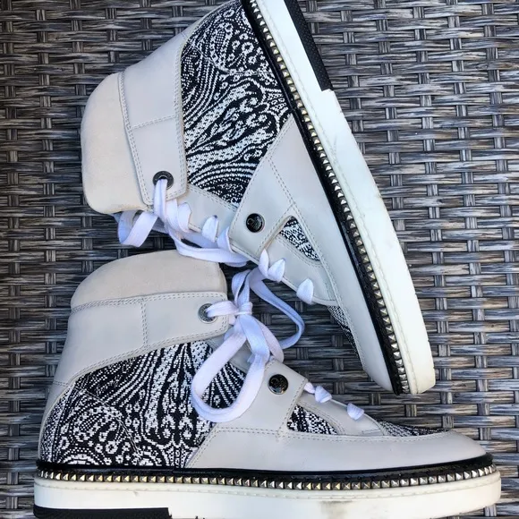 Jimmy Choo Barlowe Hightop Leather Sneaker NEW Size 39.5EU/6.5US M