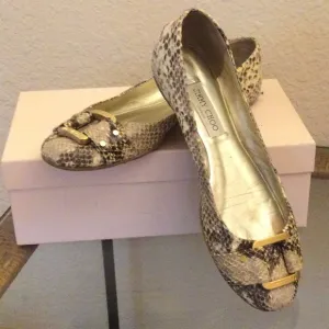 Jimmy Choo Morse Snakeskin Ballet Flats