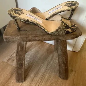 Jimmy Choo Stacey Snake-effect Leather Heels / Sandals