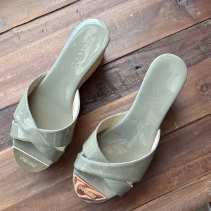 Jimmy Choo Women's Green Slide Sandals Size 37.5