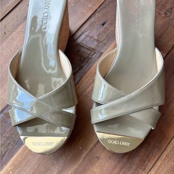Jimmy Choo Women's Green Slide Sandals Size 37.5