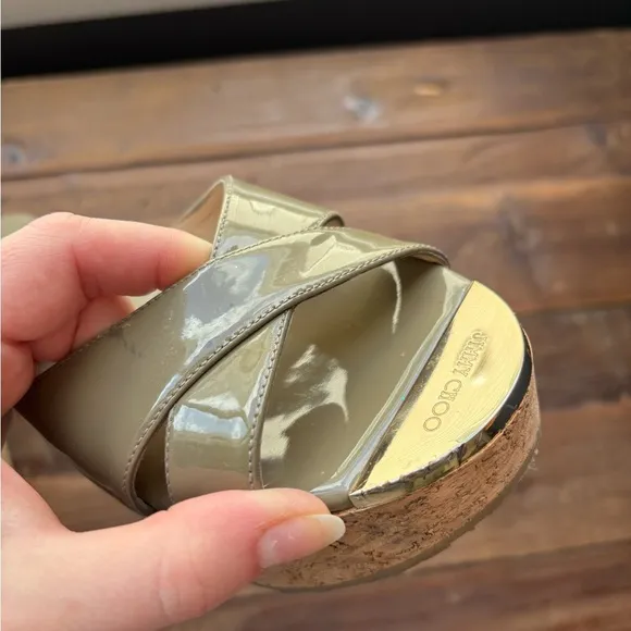 Jimmy Choo Women's Green Slide Sandals Size 37.5