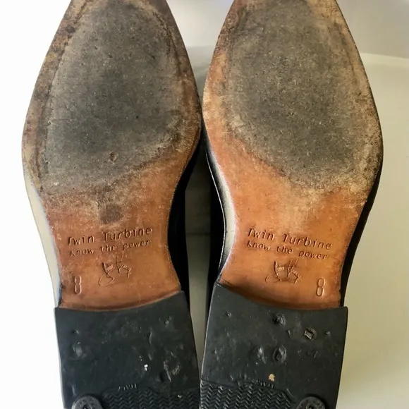 John Fluevog Black Twin Turbine Oxfords Mens Size 8