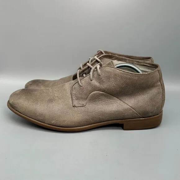 John Varvatos Men's 10 Brown Grain Leather Sid Commuter Chukka Boot Lace-Up