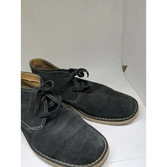 John Varvatos Men's Navy Blue Suede Leather Lace Up Chukka Boots Shoes Size 11.5