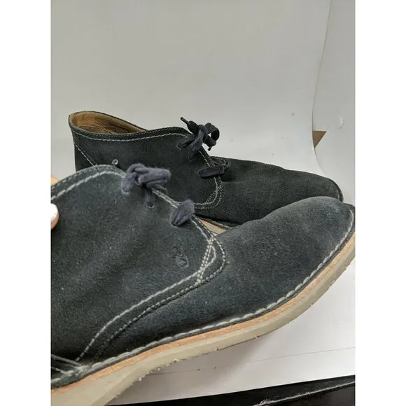 John Varvatos Men's Navy Blue Suede Leather Lace Up Chukka Boots Shoes Size 11.5