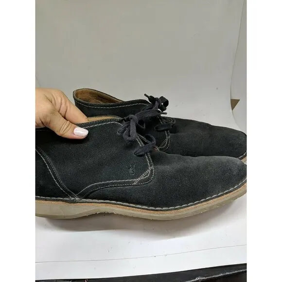 John Varvatos Men's Navy Blue Suede Leather Lace Up Chukka Boots Shoes Size 11.5