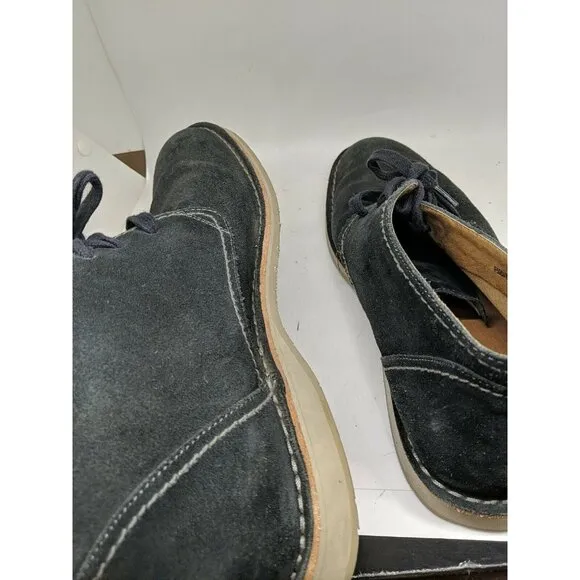 John Varvatos Men's Navy Blue Suede Leather Lace Up Chukka Boots Shoes Size 11.5