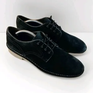 John Varvatos USA Lace-Up Oxfords Shoes Men Size 10.5 M Black Suede *Read Desc.