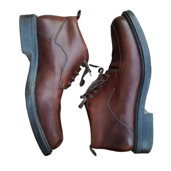 Johnston &amp; Murphy Brown Leather Boots Lace Up Ankle Italy Sz US 10 EU 43