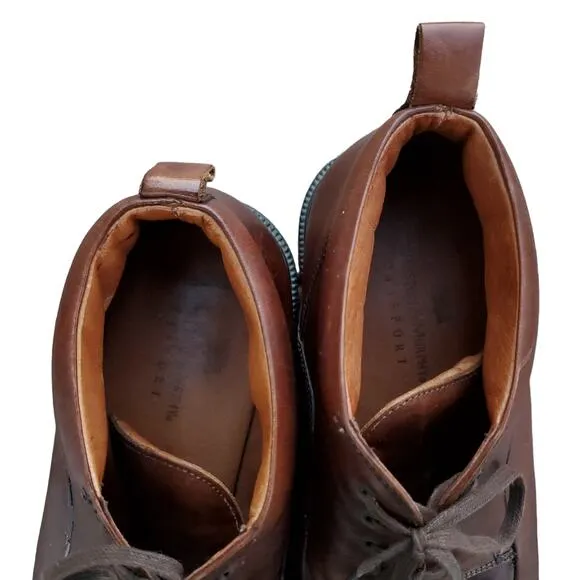 Johnston &amp; Murphy Brown Leather Boots Lace Up Ankle Italy Sz US 10 EU 43