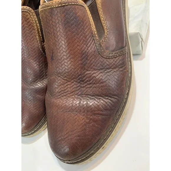Johnston &amp; Murphy Men McGuffey Leather Slip On Shoes Size 9.5M 10976 Brown