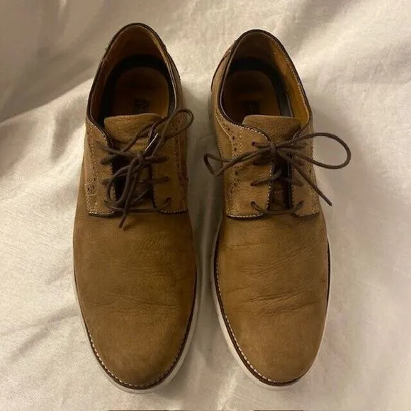 Johnston &amp; Murphy Men's Size 11 Holden Plain Toe Oxford Shoes Brown Mahogony
