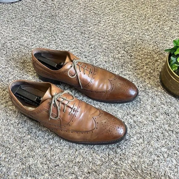 Johnston &amp; Murphy Shoes Tyndall Wingtip Oxford Shoe Brown Leather Men’s 13 M