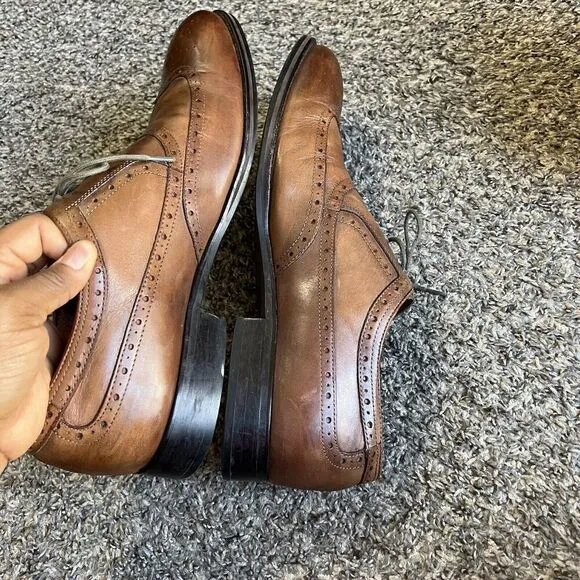 Johnston &amp; Murphy Shoes Tyndall Wingtip Oxford Shoe Brown Leather Men’s 13 M