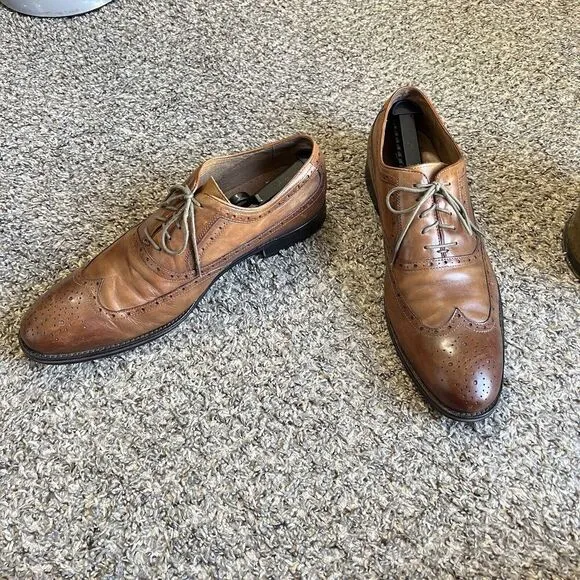 Johnston &amp; Murphy Shoes Tyndall Wingtip Oxford Shoe Brown Leather Men’s 13 M