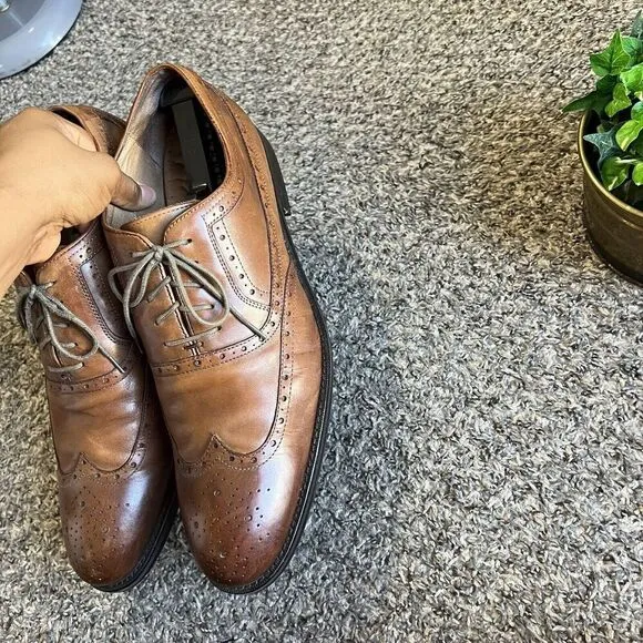 Johnston &amp; Murphy Shoes Tyndall Wingtip Oxford Shoe Brown Leather Men’s 13 M
