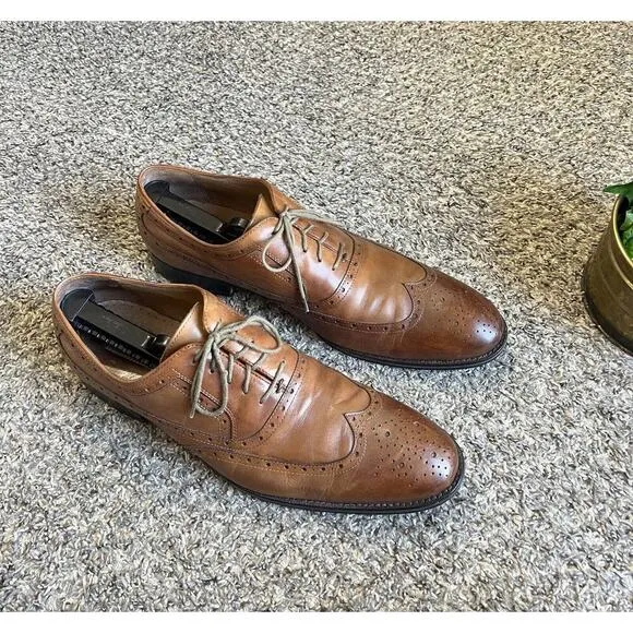 Johnston &amp; Murphy Shoes Tyndall Wingtip Oxford Shoe Brown Leather Men’s 13 M