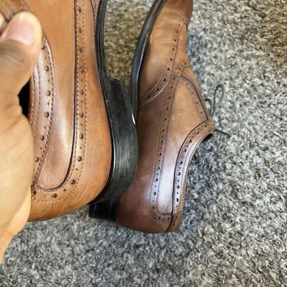 Johnston &amp; Murphy Shoes Tyndall Wingtip Oxford Shoe Brown Leather Men’s 13 M