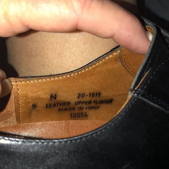 Johnston &amp; Murphy Lang Black Leather Dress shoes size 9N