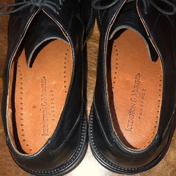 Johnston &amp; Murphy Lang Black Leather Dress shoes size 9N