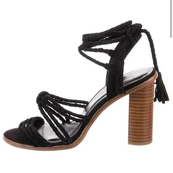 Joie Women’s Casual Lace up Suede Sexy stacked heel Sandal Size 38