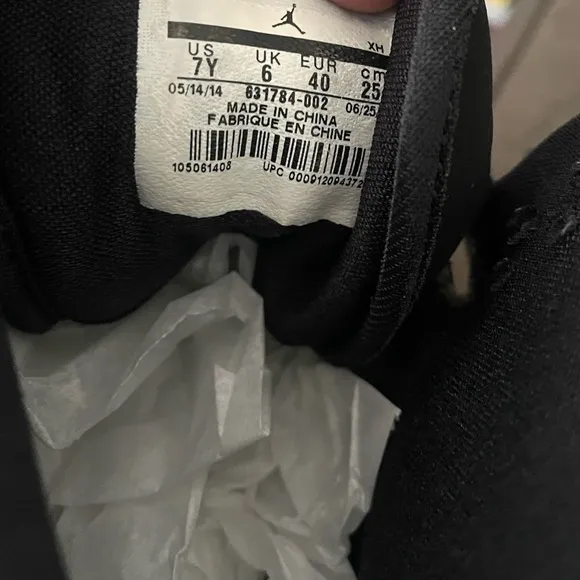 JORDAN 1 Flight 2 Black High Top Sneaker Shoes Youth 7 631784-002
