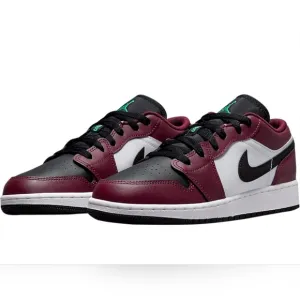 Jordan Big Kid's 1 Low SE Dark Beetroot/Black-Roma Green Size 5Y