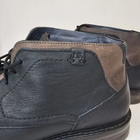 Josef Seibel Men's Black Leather Ankle Boots Size 45 US 11.5