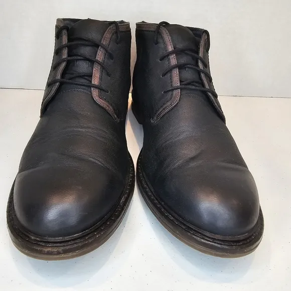 Josef Seibel Men's Black Leather Ankle Boots Size 45 US 11.5