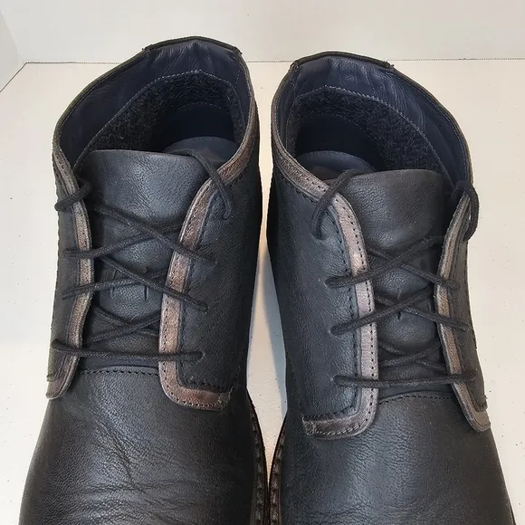 Josef Seibel Men's Black Leather Ankle Boots Size 45 US 11.5