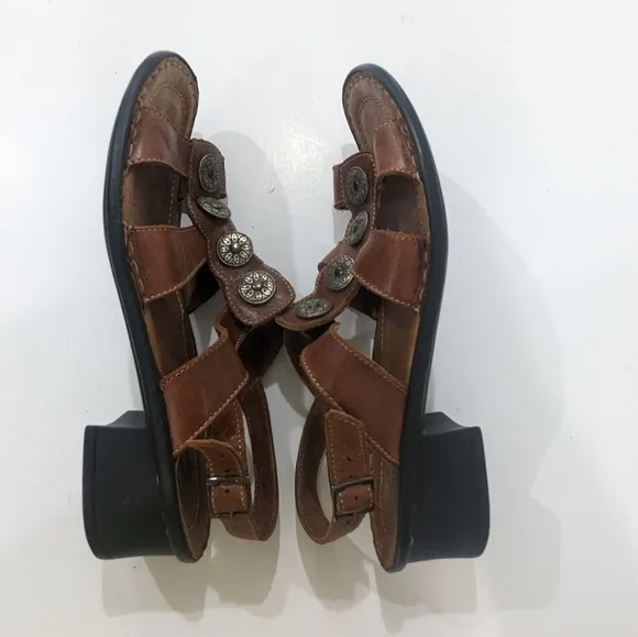 Josef Seibel Women Brown Leather Strappy Sandals The European Comfort Shoes 9
