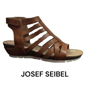 Josef Seibel | Women's Hailey 17 Leather Gladiator Sandals | Camel | 9.5 EU 40