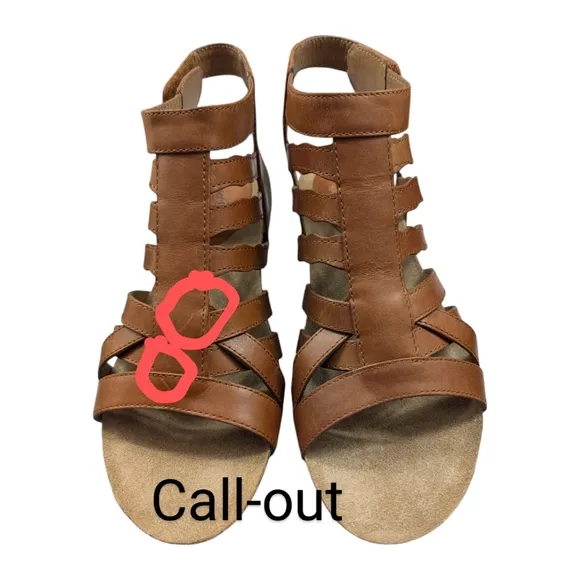 Josef Seibel | Women's Hailey 17 Leather Gladiator Sandals | Camel | 9.5 EU 40