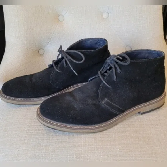 Joseph Abboud Chukka Boots Travis Black Suede Lace Up Shoes Size 10 NWOB