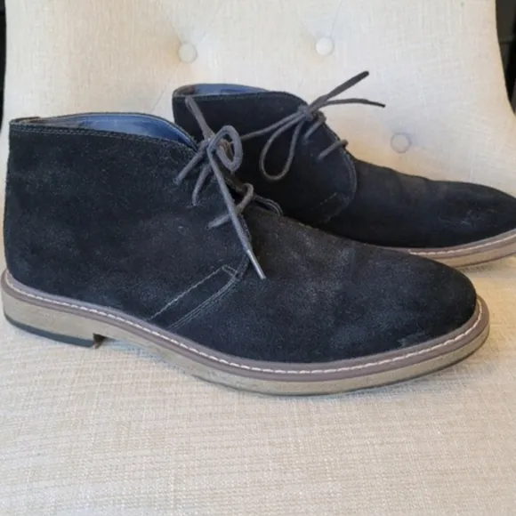 Joseph Abboud Chukka Boots Travis Black Suede Lace Up Shoes Size 10 NWOB