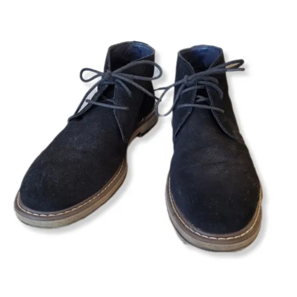 Joseph Abboud Chukka Boots Travis Black Suede Lace Up Shoes Size 10 NWOB