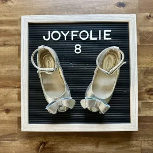 Joyfolie Gold Metallic Lyra Bow Mary Jane Dress Shoes Headband Flats Preppy  8