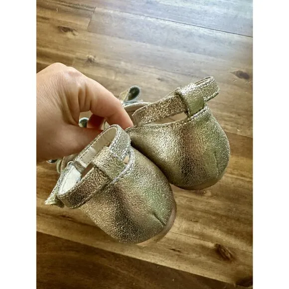 Joyfolie Gold Metallic Lyra Bow Mary Jane Dress Shoes Headband Flats Preppy  8