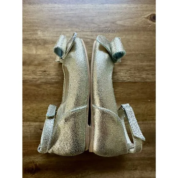 Joyfolie Gold Metallic Lyra Bow Mary Jane Dress Shoes Headband Flats Preppy  8
