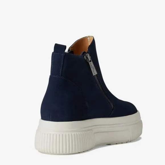 J/Slides Wyona WP Waterproof Wedge Sneaker- Navy Suede