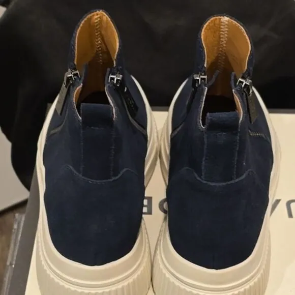 J/Slides Wyona WP Waterproof Wedge Sneaker- Navy Suede