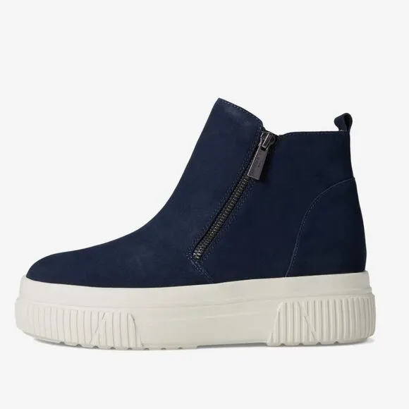 J/Slides Wyona WP Waterproof Wedge Sneaker- Navy Suede