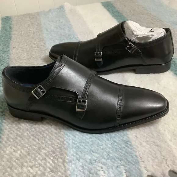 Jump New York Men's  leather shoes Manuel Double Monk Strap shoes