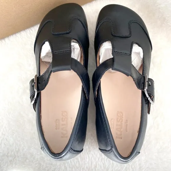 Kalso Women's Earth Shoes, Faroe Lotus, Leather Black, Size 7